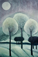 trees in moonlight